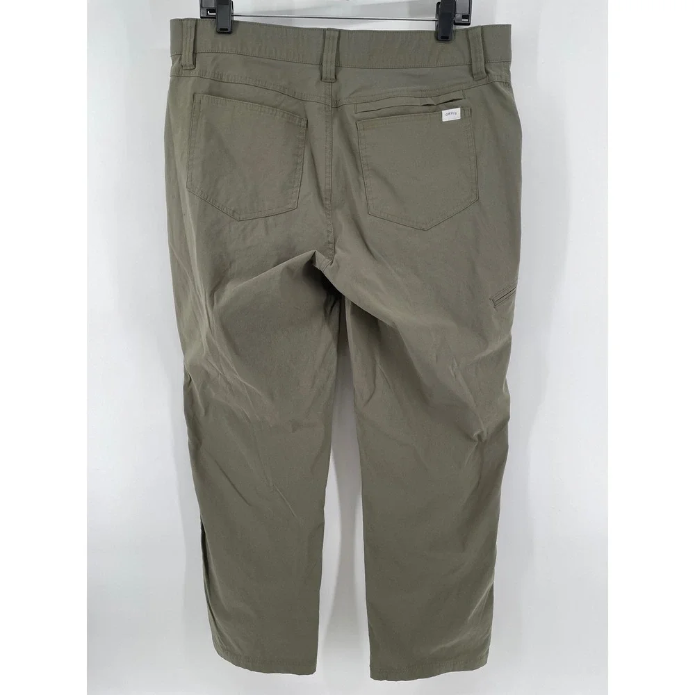 Orvis Tech Pants Mens 36X30 *36x28* Green Outdoor Hiking Water Repellent Stretch
